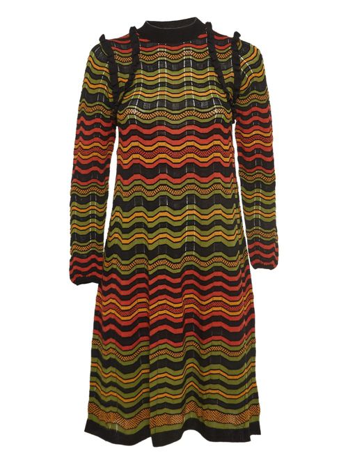 Striped mini dress - Green