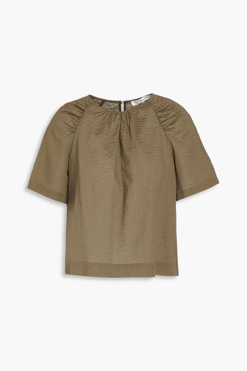 Hammered-cotton blouse