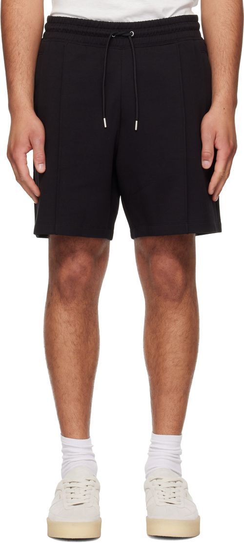 Black Stacked-Logo Trim Shorts