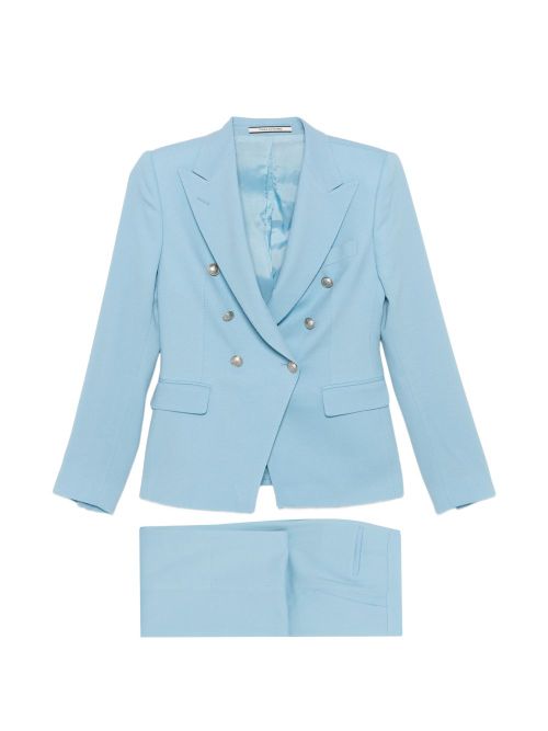 Linen double-breasted suit