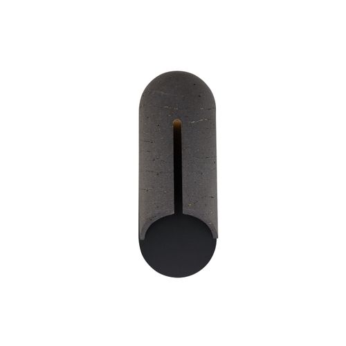 Bassalt Stone Black LED Outdoor Wall Sconce from the Clog Collection