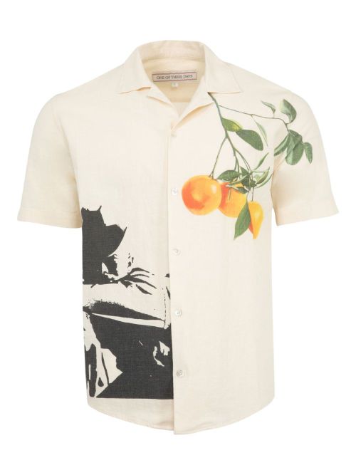 Fruit-print short-sleeve shirt - Neutrals