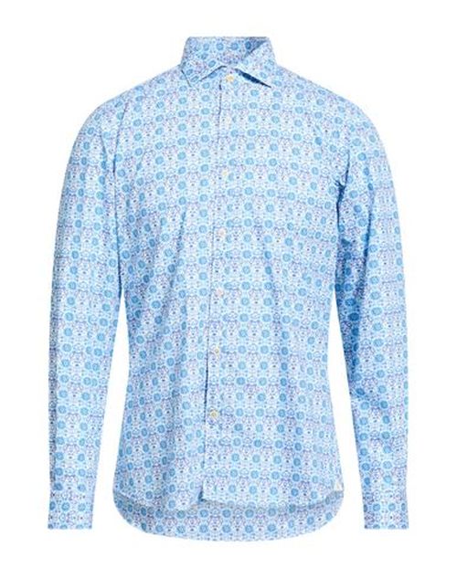 Man Shirt Azure Size 15 Cotton, Elastane