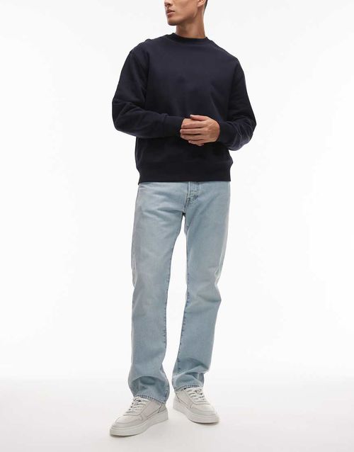 501 original straight fit jeans in bleach wash-Blue