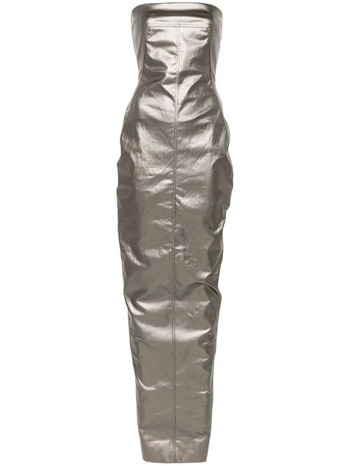 Coated denim maxi dress - Grey