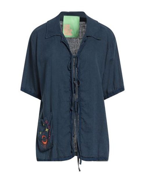 Woman Shirt Navy Size ONESIZE Linen, Viscose