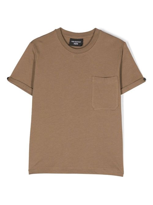 Patch-pocket short-sleeve T-shirt - Brown