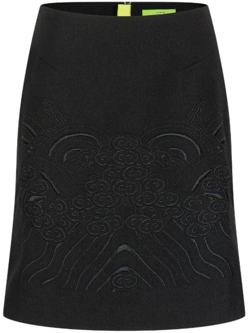 Lishui embroidered mini skirt - Black