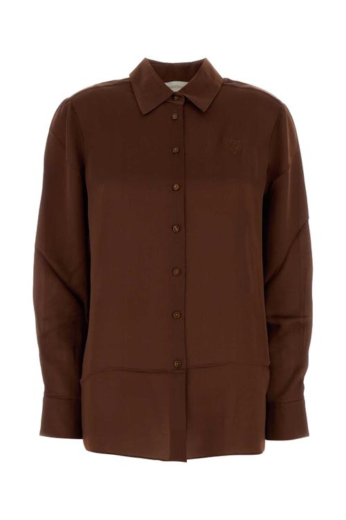 Satin Shirt — Brown