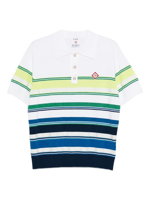 Striped Button-Front Short-Sleeve T-Shirt with Ribbed Hem