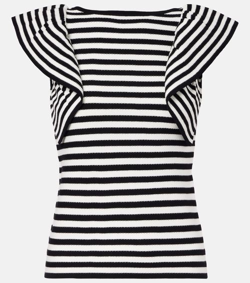 Vieste ruffled striped top