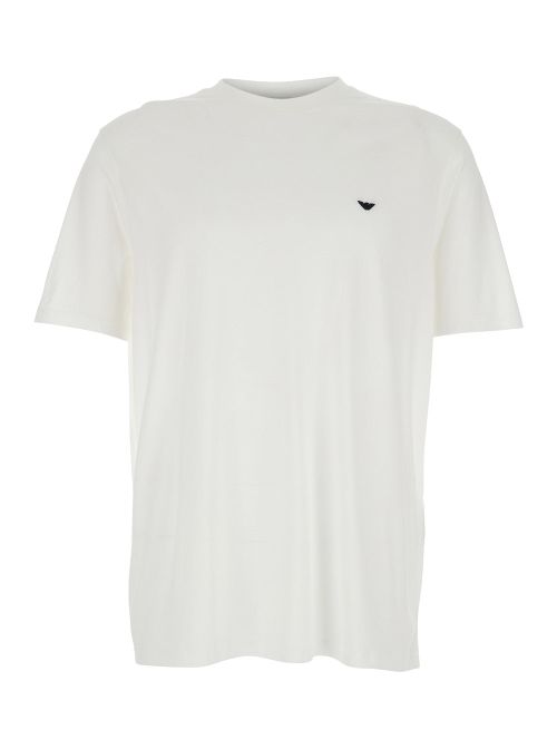 Embossed Eagle Embroidery T-Shirt — White