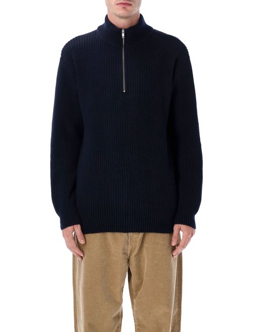 Oversized Recycled Merino Wool Quarter Zip Sweater - Size L