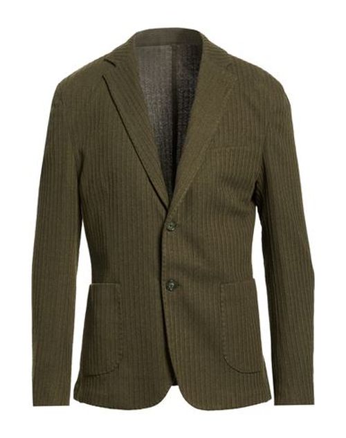 Man Blazer Military green Size 36 Polyester, Cotton, Elastane