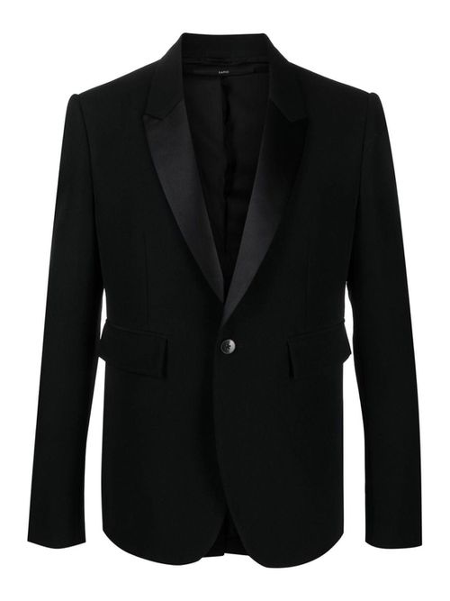 Single-breasted cotton-wool blazer