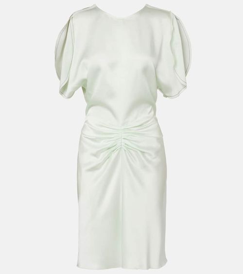 Gathered satin minidress