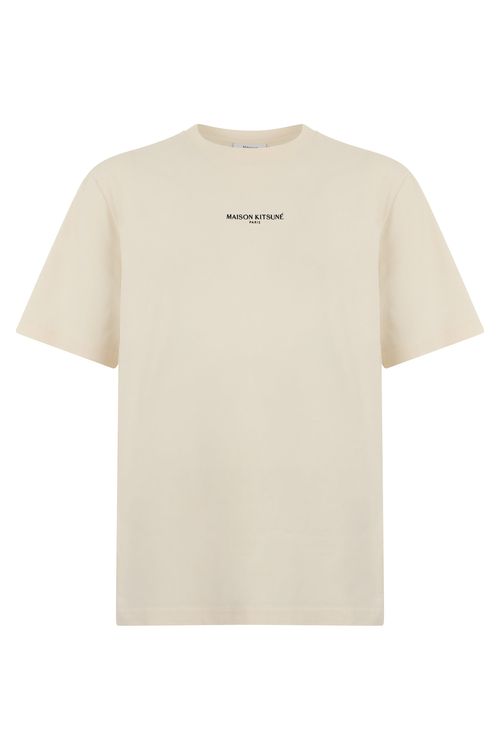 Logo-Embroidered Cotton T-Shirt — Beige