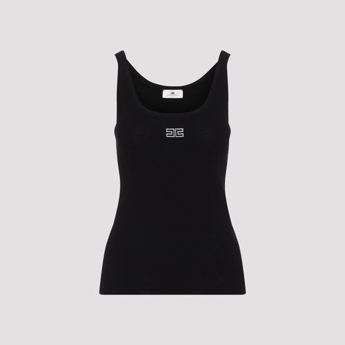 Wool Knit Top with Stretch Detail