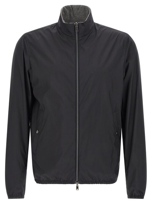 Reversible Technical Bomber Jacket — Black