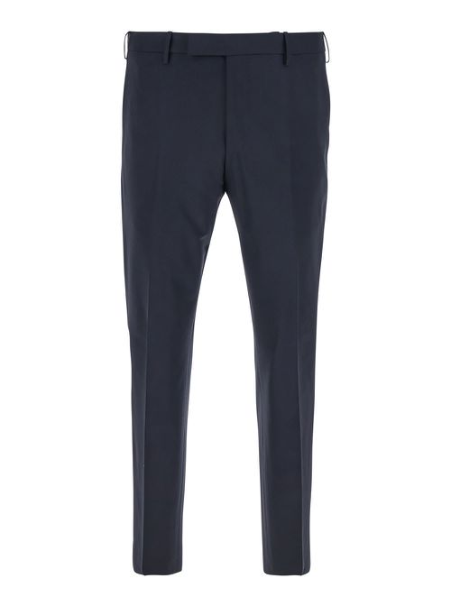 Blue Slim Tailored Pants In Lightweight Flannel Man