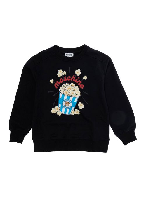 Popcorn Graphic Print Sweatshirt — Black