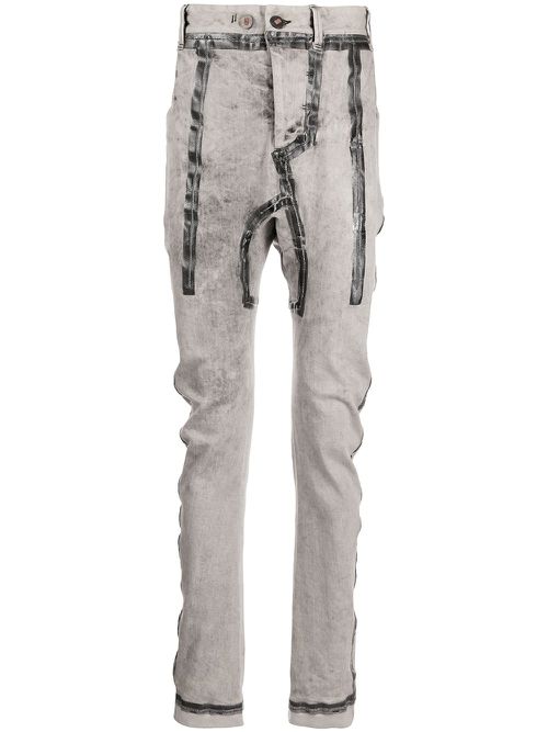 Metallic-print detail jeans - Grey
