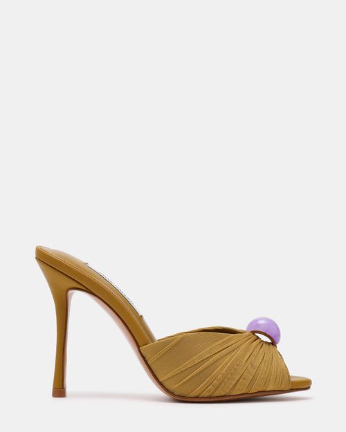 Steve Madden Women's Priya Stone Mule Heels - Olive - - Leather