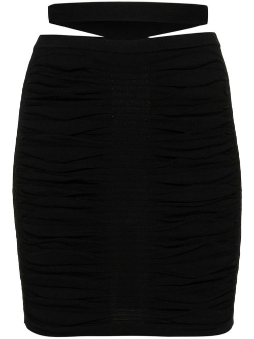 Draped-design knitted skirt - Black