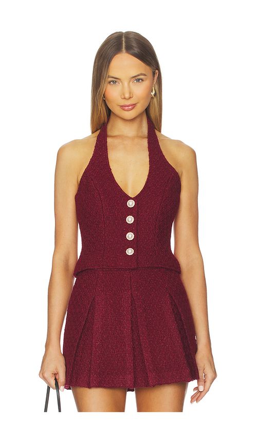 MAJORELLE Sandy Halter Top in Burgundy. XS also in L, M, S