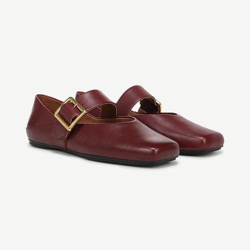 Oakes Mary Jane Shoes Bordo Red Leather