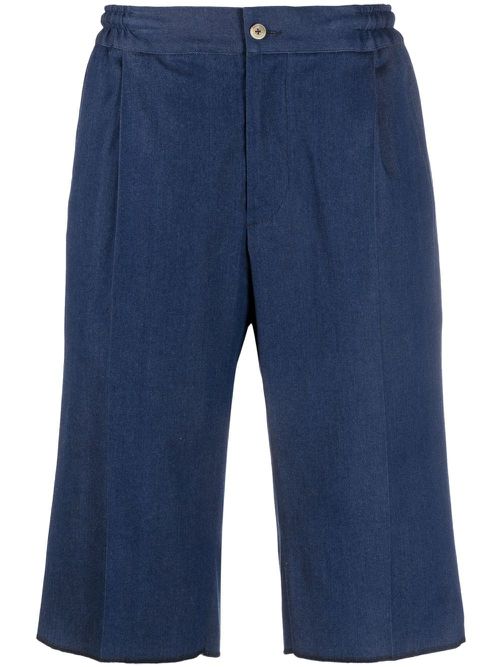 Elasticated denim shorts - Blue