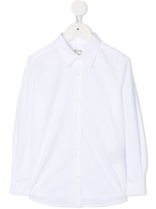 Plain button shirt - White