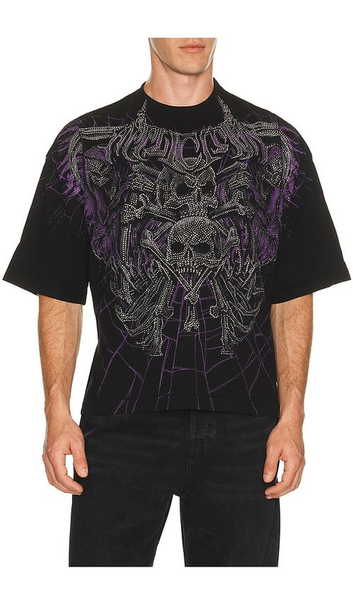Affliction Darkness Falls Short Sleeve Tee in Black. XL/1X. Also in