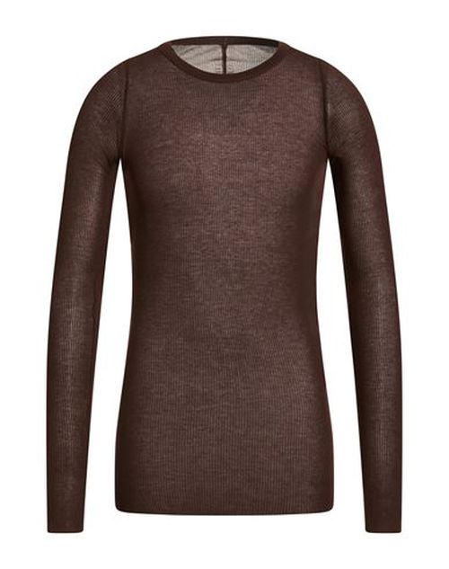 Man Sweater Chocolate brown Size L Viscose, Silk