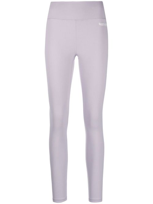 Logo-print high-waisted leggings - Purple