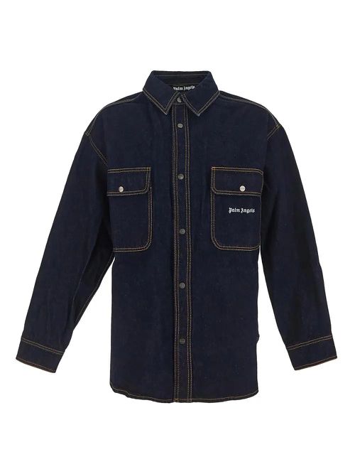 Logo Raw Wash Denim Shirt