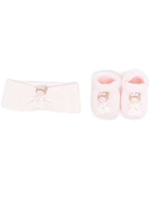 Embellished booties & headband set - Pink
