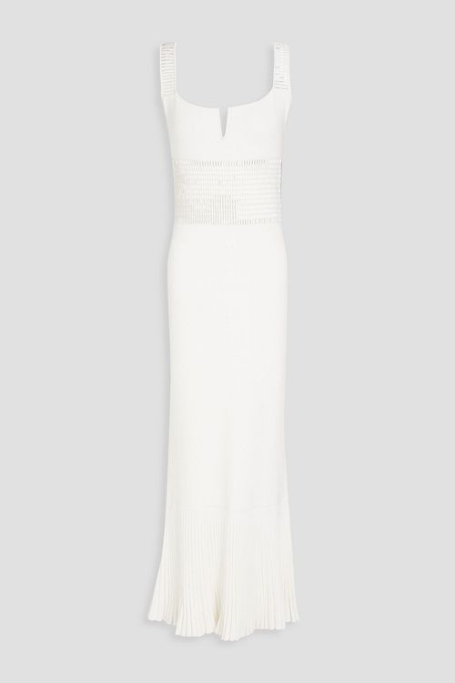 Atalanta bead-embellished knitted maxi dress