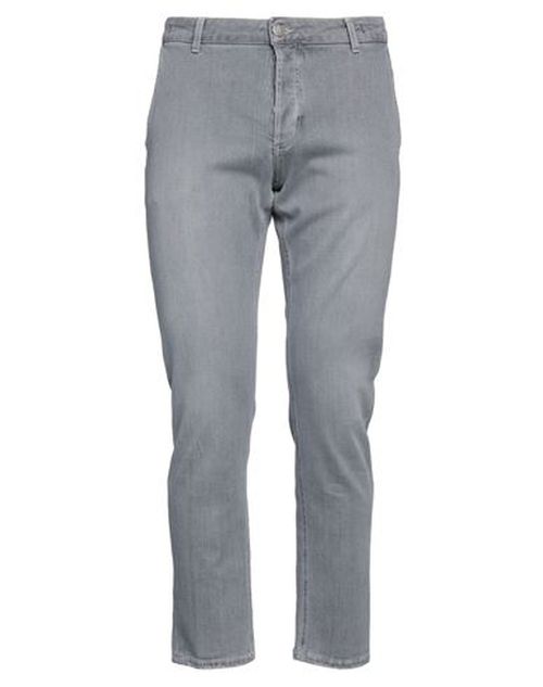 Man Jeans Grey Size 35 Cotton, Elastane