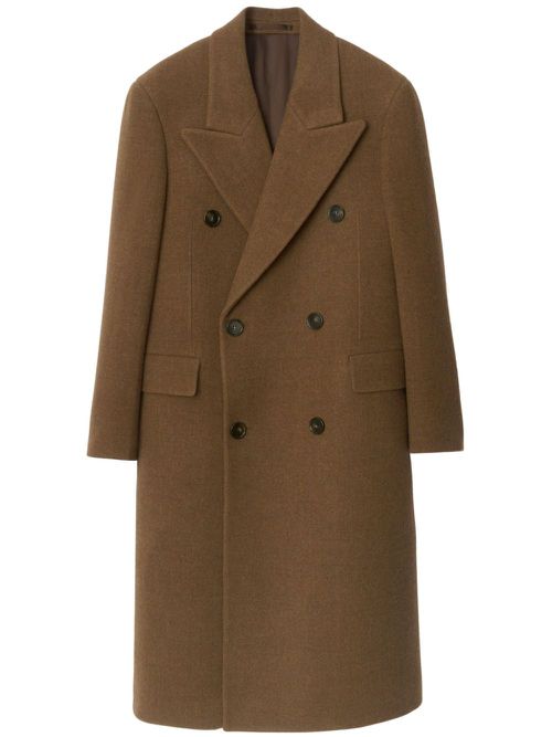 Wool double-breasted coat - Brown