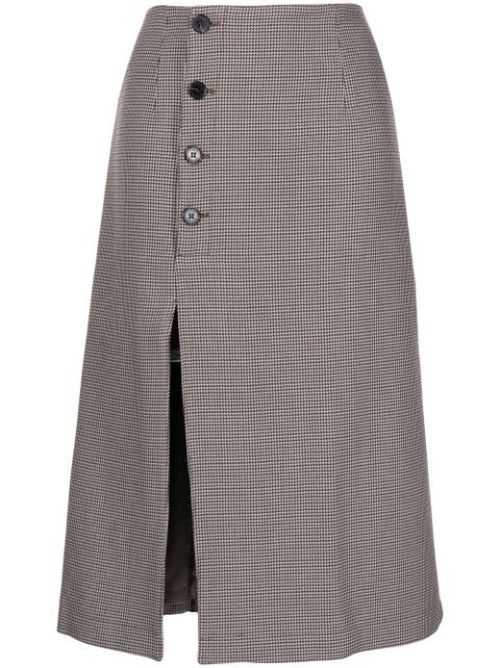 Button-front midi skirt