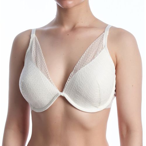 Selene Womens Crochet Lace Bralette Bra with Underwire and Padding MARTINA - White - 42B
