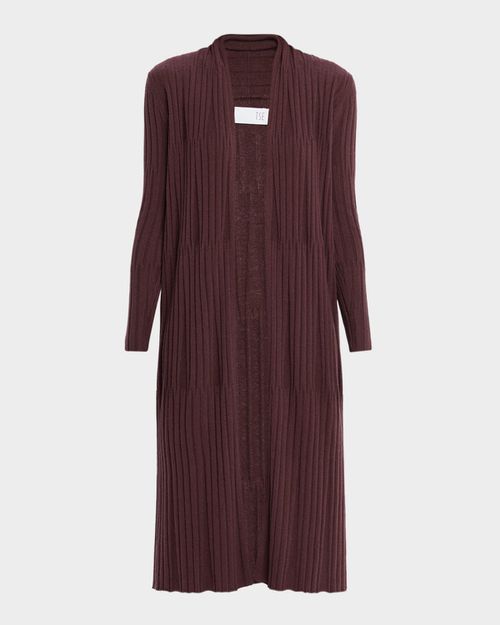 Cashmere Variegated Rib Long Cardigan