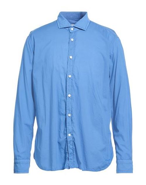 Man Shirt Azure Size 17 Cotton