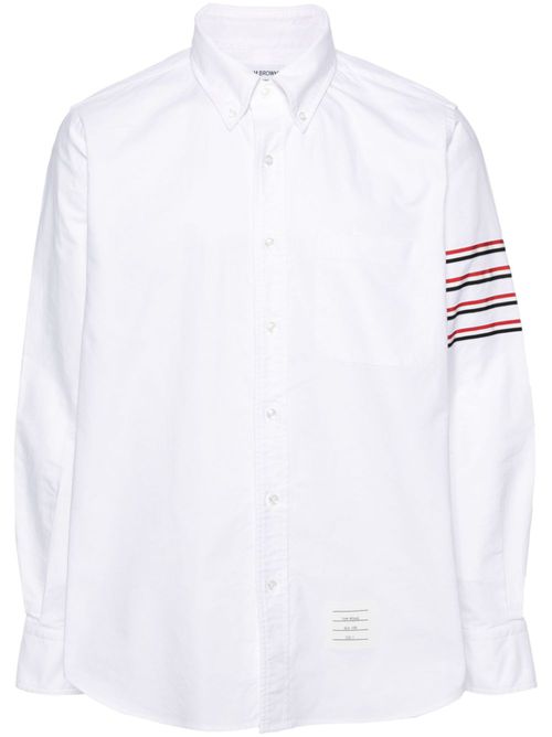 4-Bar long-sleeve cotton shirt - White