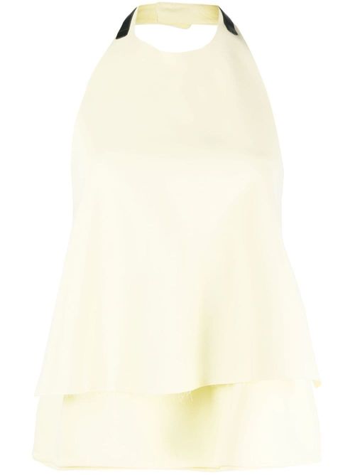 Open-Back Halterneck Halterneck Top — Cream