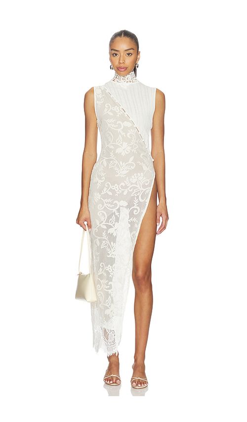 Yellow The Label Greta Lace Tunic Dress in White. XS. Also in S