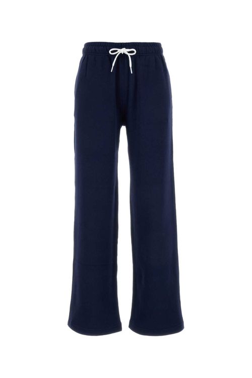 Navy Blue drawstring-waist track pants