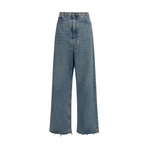 High-Waisted Wide-Leg Jeans — Blue