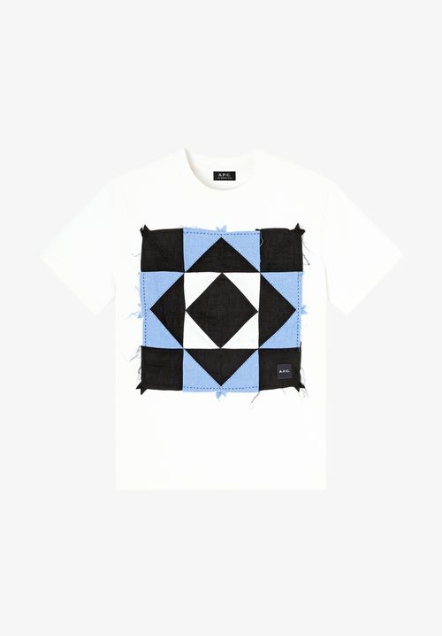 A. P.C. Men's Patchwork T-shirt Size: Extra Small in White